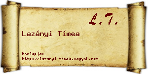 Lazányi Tímea névjegykártya